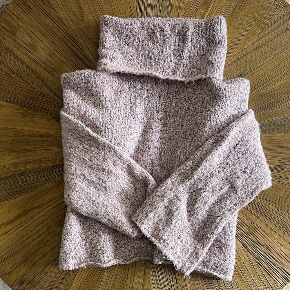 Sincerely Jules Soft Pink Cropped Cowl Neck Sweater